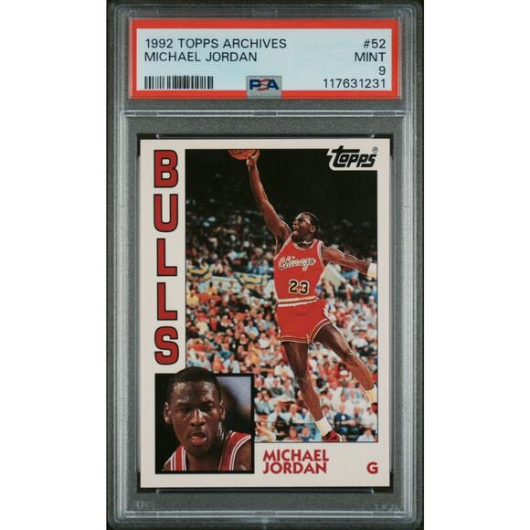 Michael Jordan 1992-93 Topps Archives #52 PSA 9 MINT Chicago Bulls BASKETBALL - Picture 2 of 3